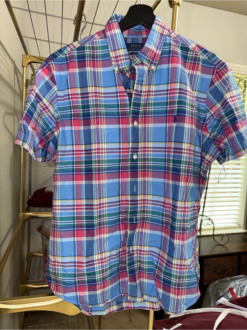 Ralph Lauren Multicolor Plaid Short-Sleeve Button-Down Shirt